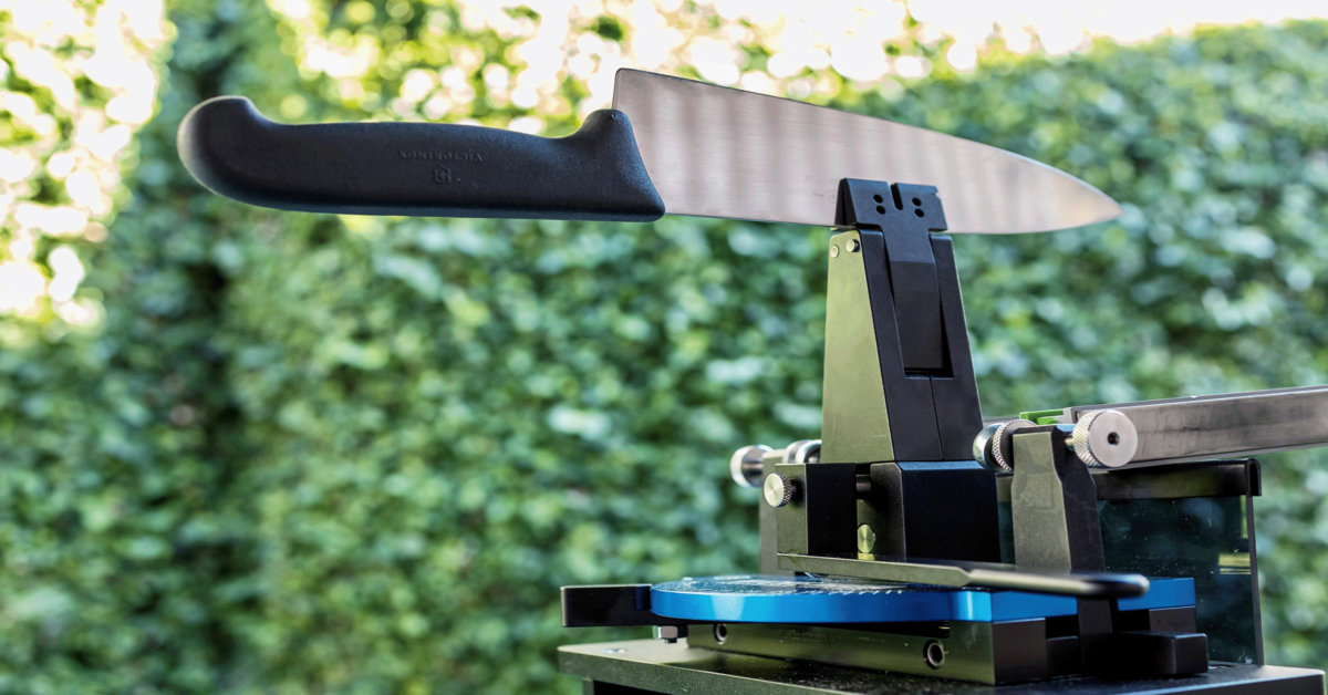 Knife on Sharpening Machine